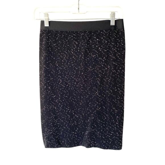 Wolford Silver Metallic Black Patterned Stretch Pencil Skirt size medium - Picture 1 of 6